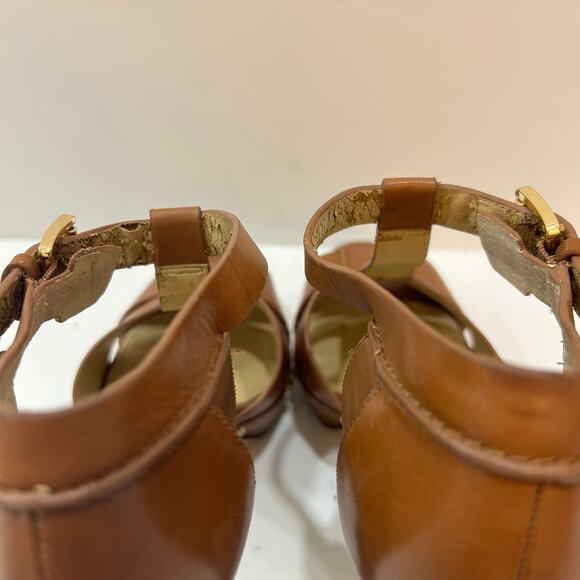 Michael Kors Brown Leather Platform Heels Women’s Size 7.5 - Picture 4 of 7